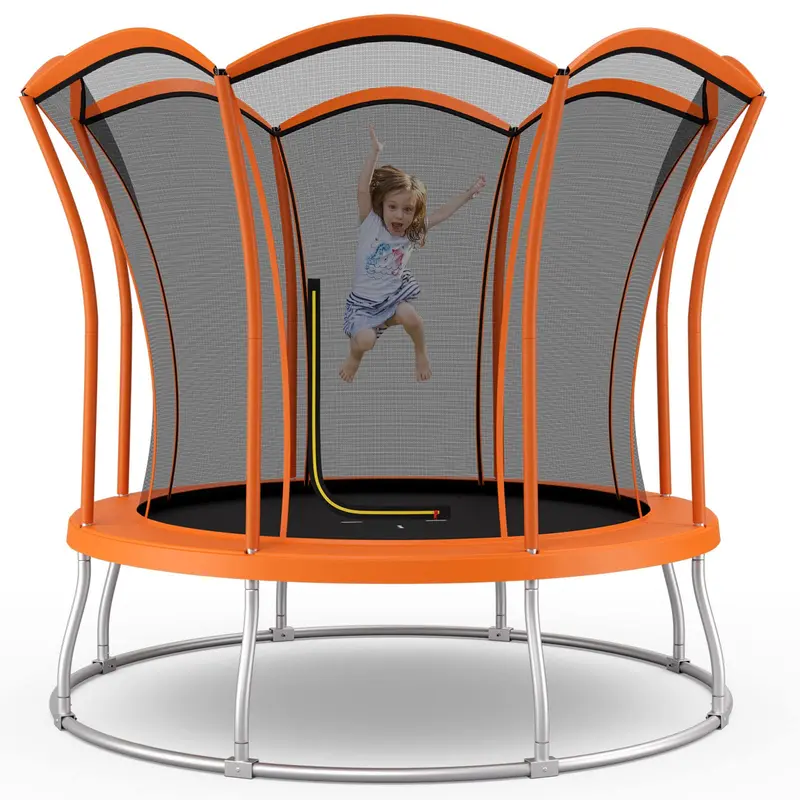 Goplus 8 ft / 10 ft Trampolin für den Außenbereich, ASTM-zertifiziertes Trampolin mit einzigartigem Blumen-Design