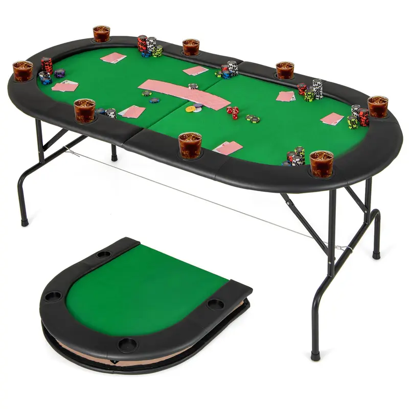 Goplus 8-Spieler-Texas-Hold’em-Faltbarer Pokertisch