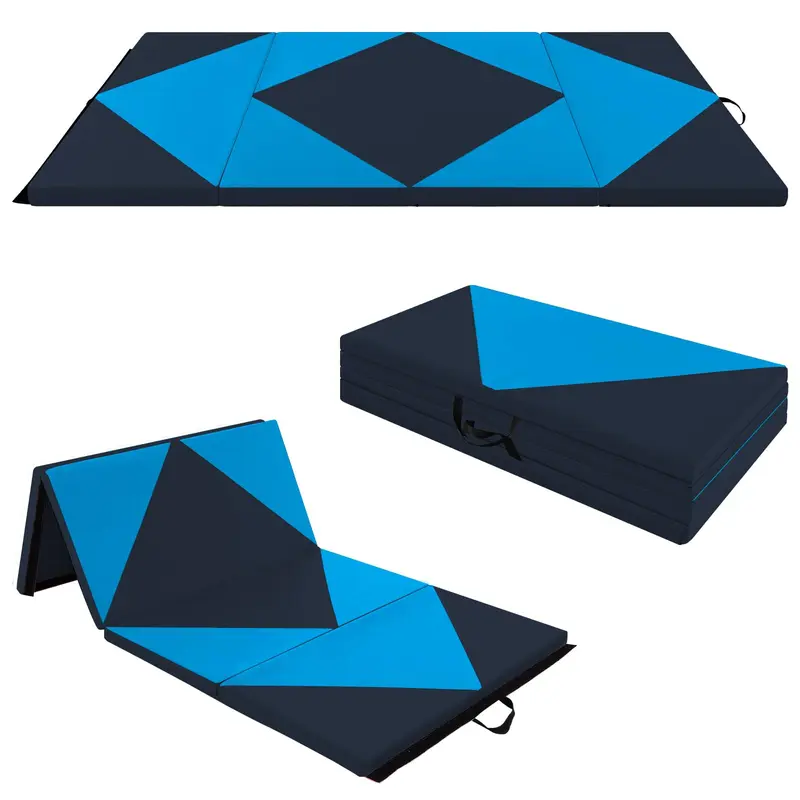 Goplus 8' x 4' x 2" klappbare Turnmatte mit Tragegriffen und Klettverschluss
