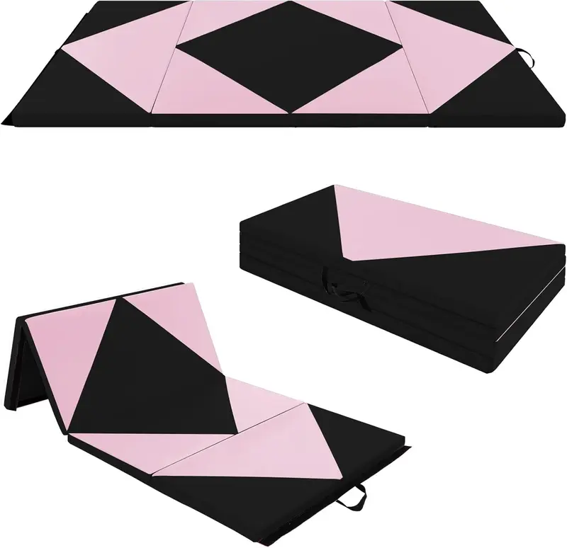 Goplus 8' x 4' x 2" klappbare Turnmatte mit Tragegriffen und Klettverschluss