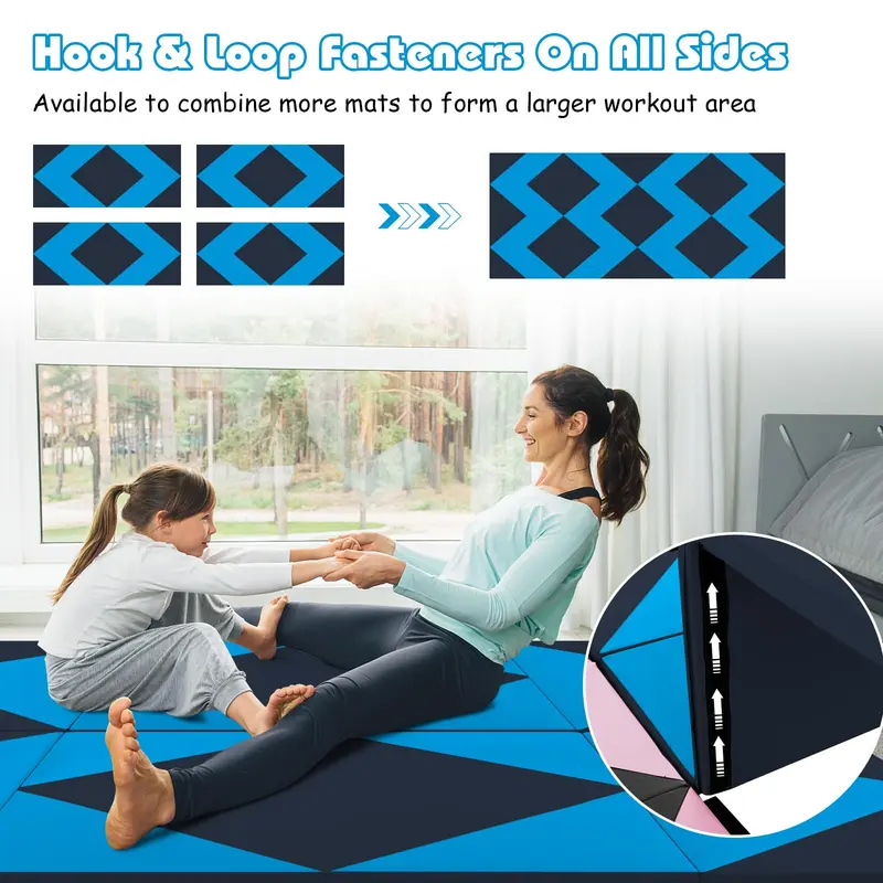 Goplus 8' x 4' x 2" klappbare Turnmatte mit Tragegriffen und Klettverschluss