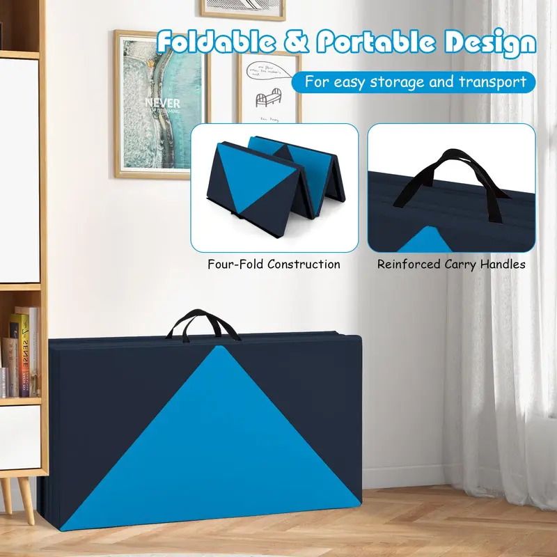 Goplus 8' x 4' x 2" klappbare Turnmatte mit Tragegriffen und Klettverschluss