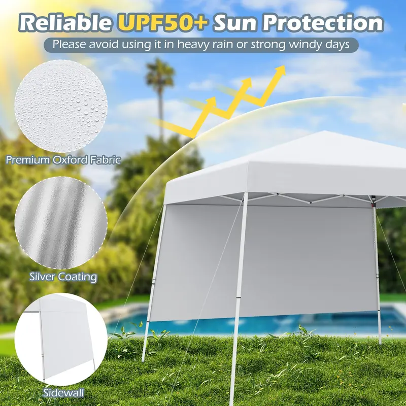 Goplus 8 × 8 ft (ca. 2,4 × 2,4 m) Pop-up-Partyzelt mit einer Seitenwand