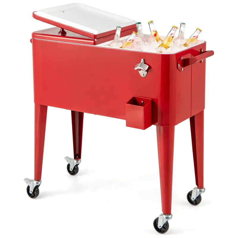 GoPlus 80-Quart tragbarer isolierter Getränke-Kühler für Terrasse, Garten, Deck und Pool