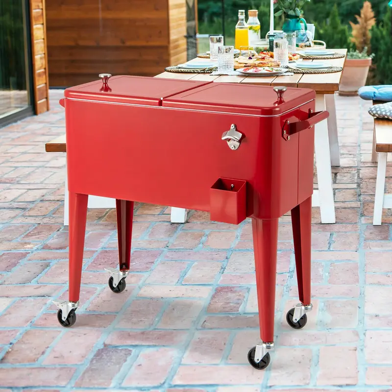 GoPlus 80-Quart tragbarer isolierter Getränke-Kühler für Terrasse, Garten, Deck und Pool