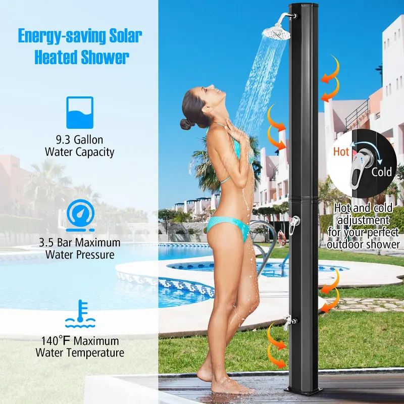 GoPlus 9,3-Gallonen-Solar-Dusche für den Außenbereich