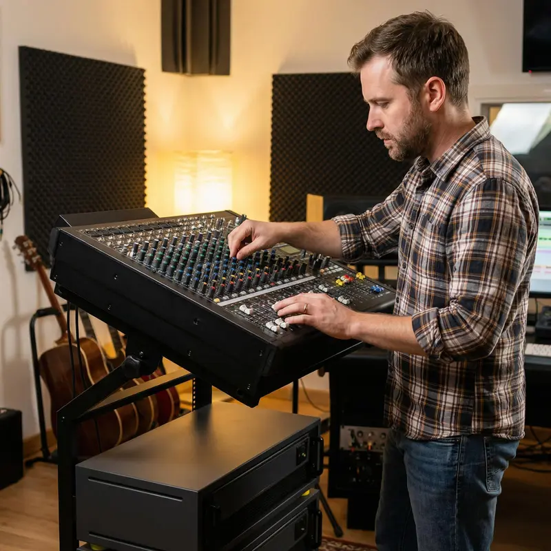 Goplus 9U-DJ-Mixerständer mit verriegelbaren Rollen | Professioneller Ständer für Studio-Ausrüstung