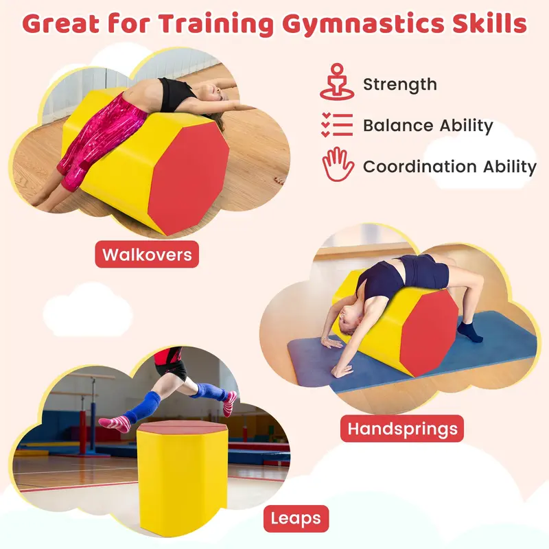 Goplus-Acht-Eck-Turnmatte für Gymnastik, 24,5" x 26"