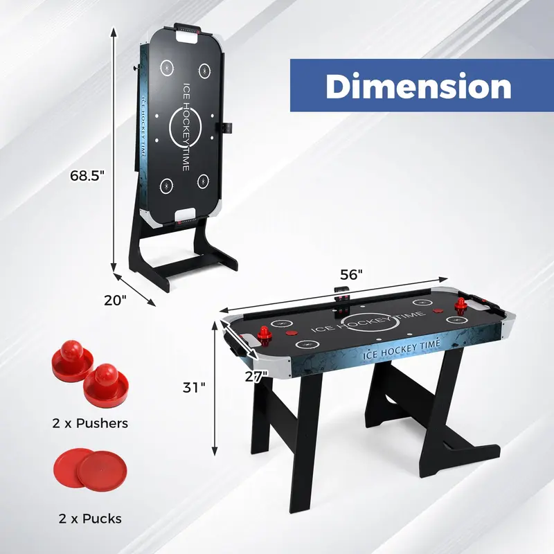 GoPlus Air-Hockey-Arcade-Spiel-Tisch, 142 cm (56 Zoll), mit digitalem LED-Punktzähler
