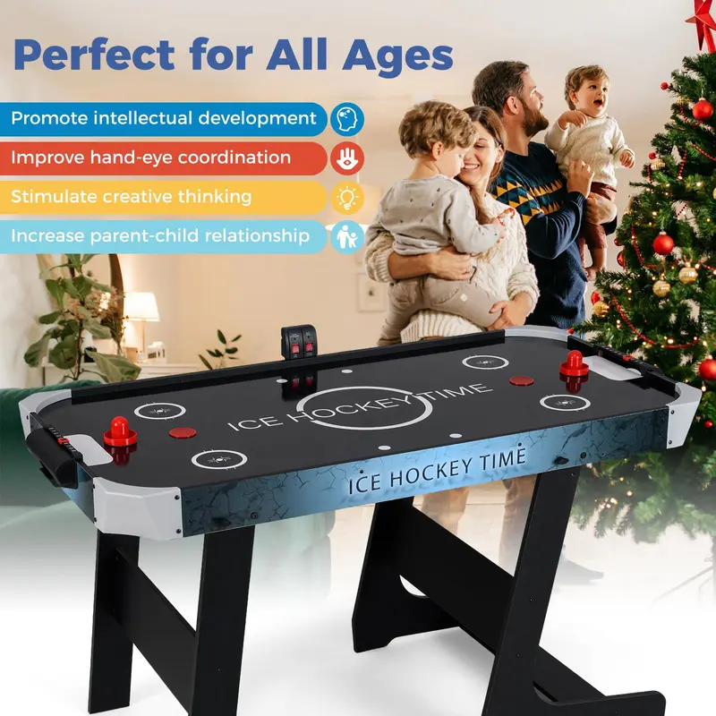 GoPlus Air-Hockey-Arcade-Spiel-Tisch, 142 cm (56 Zoll), mit digitalem LED-Punktzähler