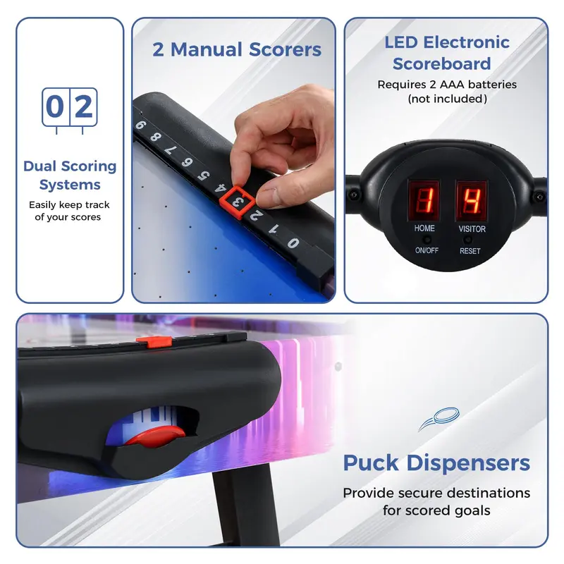 GoPlus Air-Hockey-Arcade-Spiel-Tisch mit digitalem LED-Punktzähler für zu Hause und Büro