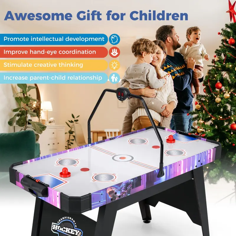 GoPlus Air-Hockey-Arcade-Spiel-Tisch mit digitalem LED-Punktzähler für zu Hause und Büro