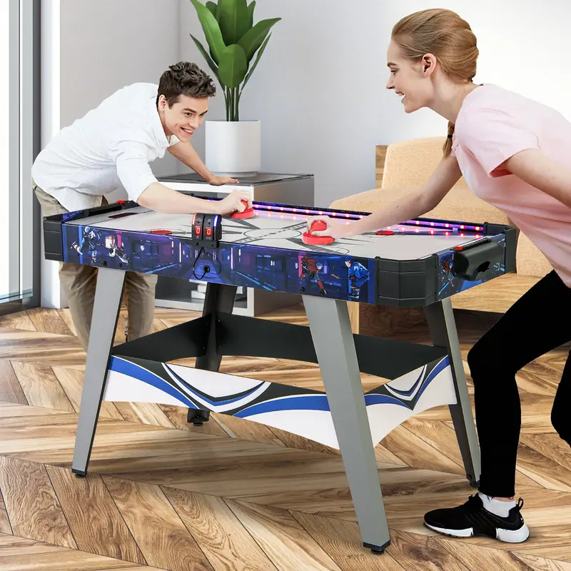 Goplus Air-Hockey-Tisch, 137 cm, mit LED-Punktanzeige, Lichteffekten, 2 Pucks und 2 Schlägern 2