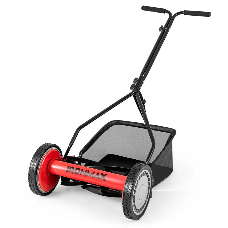 Goplus Akku-Rasenmäher, 35,5 cm (14 Zoll), 5-Messer-Schneidwerk