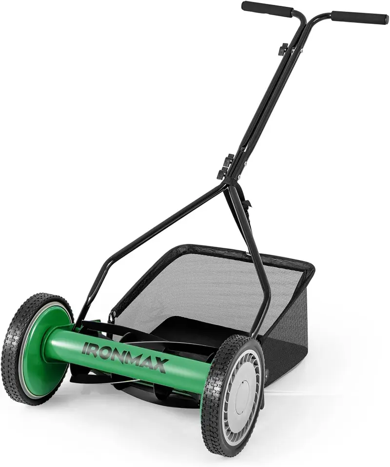 Goplus Akku-Rasenmäher, 35,5 cm (14 Zoll), 5-Messer-Schneidwerk