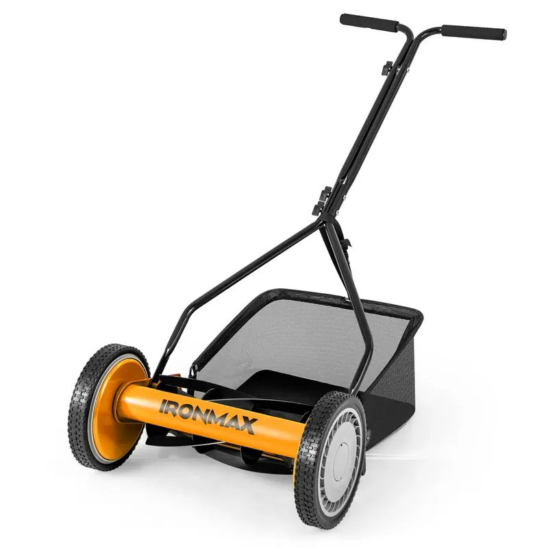 Goplus Akku-Rasenmäher, 35,5 cm (14 Zoll), 5-Messer-Schneidwerk