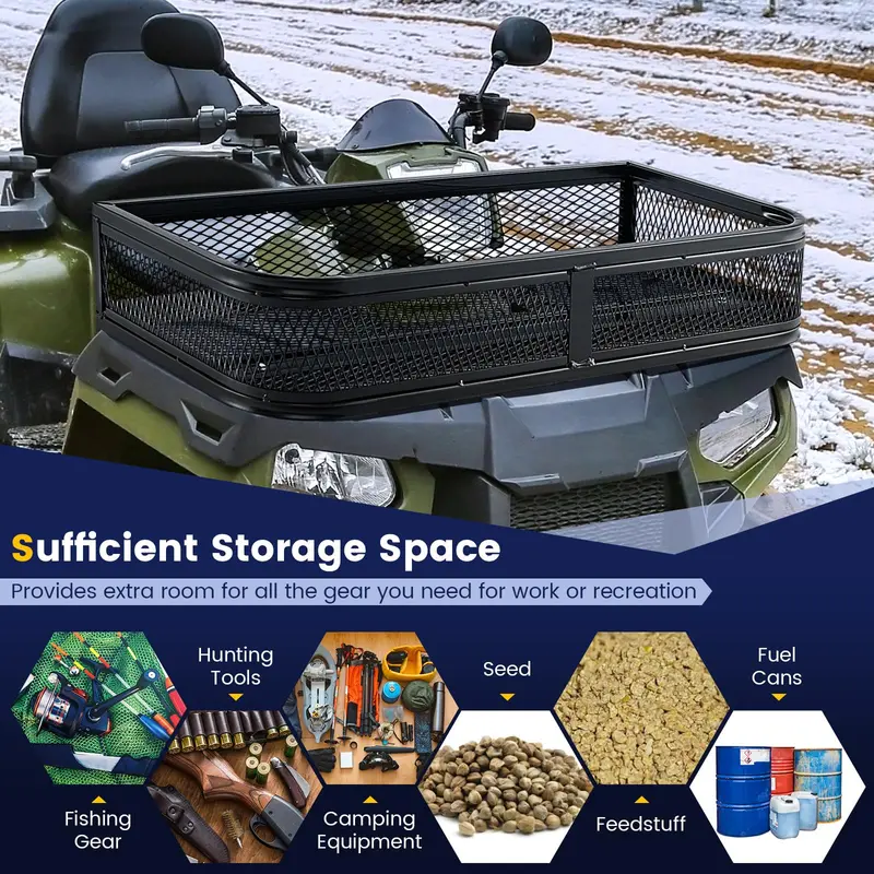 Goplus ATV-Front-Rack, universelles ATV-Aufbewahrungs-Rack, 92,7 cm × 44,5 cm × 16,5 cm (L × B × H)