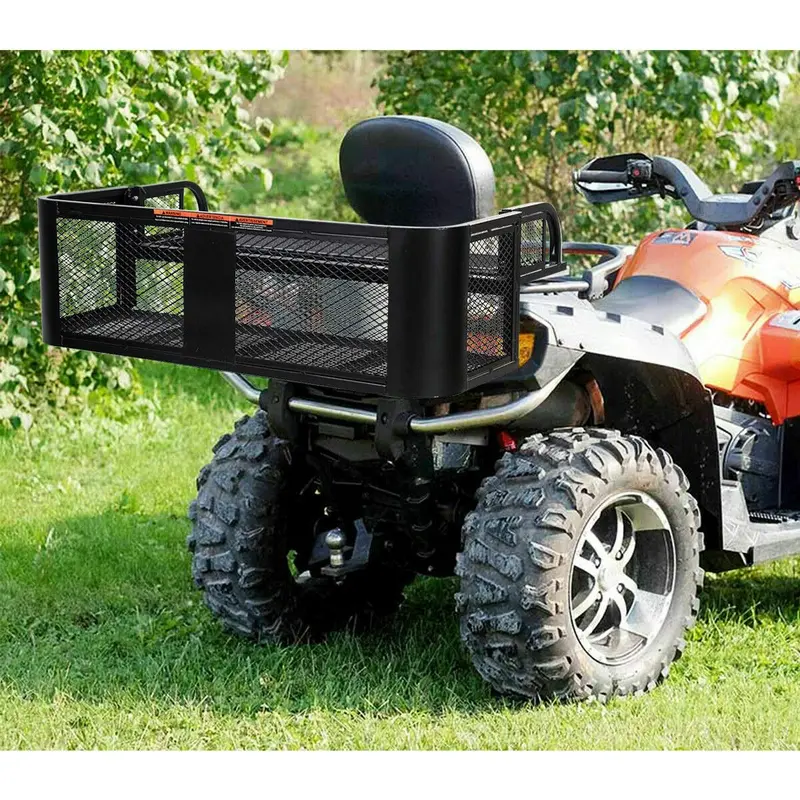 GoPlus ATV/UTV-Hintere Abwurftasche, universelle Frachtbox mit Stahlmaschen-Oberfläche (schwarz) 2