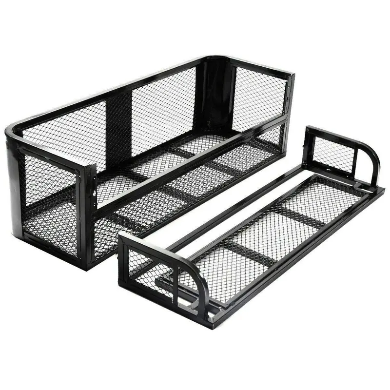 GoPlus ATV/UTV-Hintere Abwurftasche, universelle Frachtbox mit Stahlmaschen-Oberfläche (schwarz)