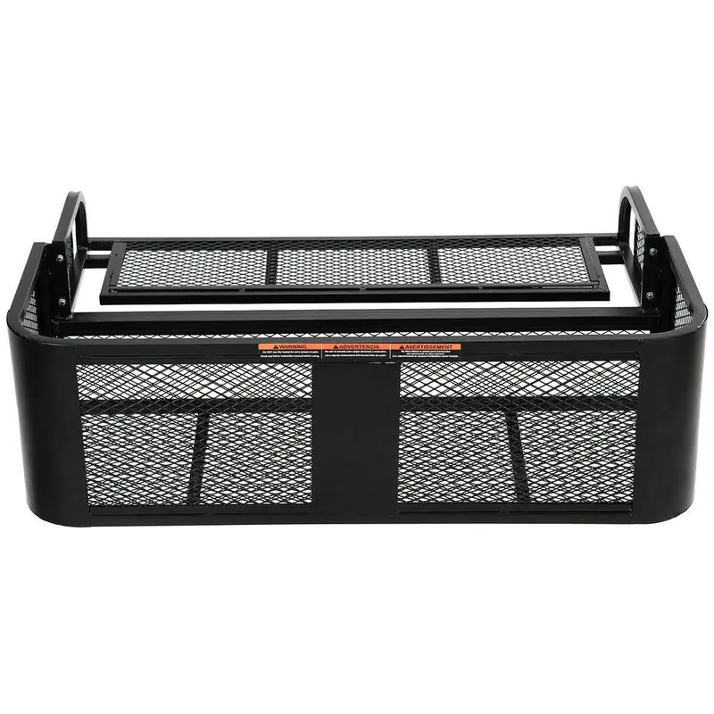 GoPlus ATV/UTV-Hintere Abwurftasche, universelle Frachtbox mit Stahlmaschen-Oberfläche (schwarz)