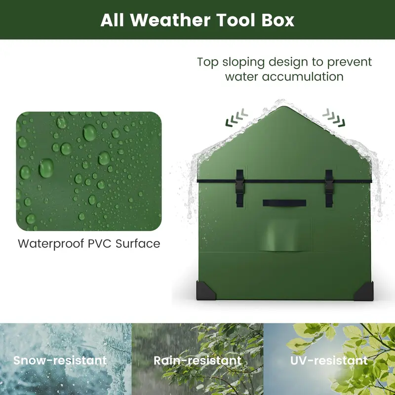 Goplus Aufbewahrungsbox für den Außenbereich, 660 Liter (174 Gallonen), wetterfest, mit praktischen Griffen