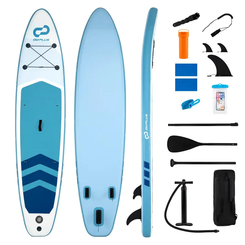 Goplus aufblasbares Stand-Up-Paddleboard (SUP), 335 cm, mit Zubehörpaket