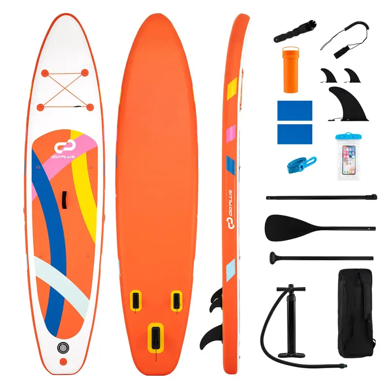 Goplus aufblasbares Stand-Up-Paddleboard (SUP), 335 cm, mit Zubehörpaket