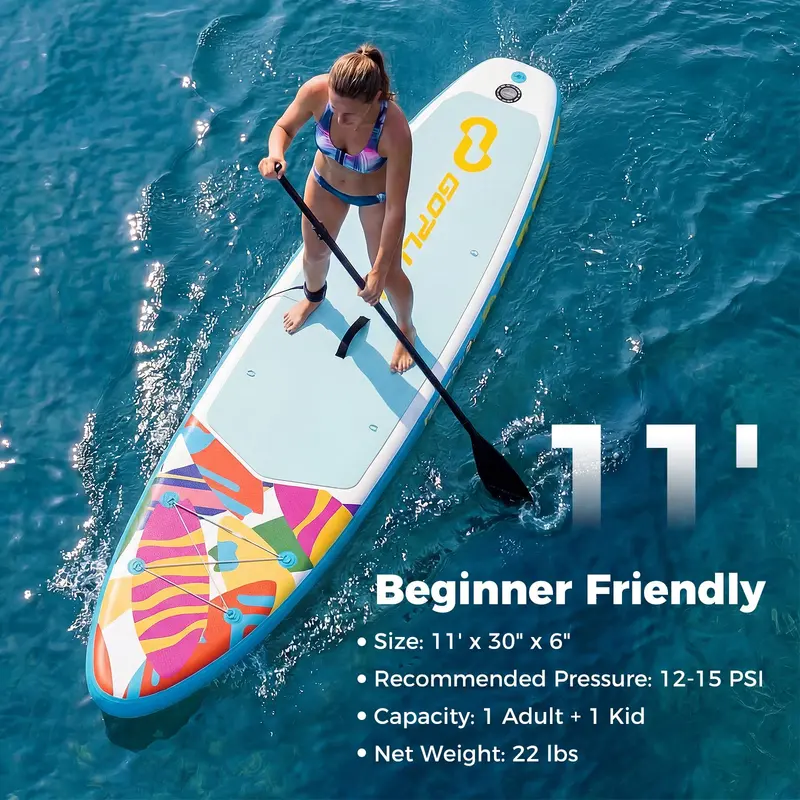 Goplus aufblasbares Stand-Up-Paddleboard (SUP), 335 cm, mit Zubehörpaket