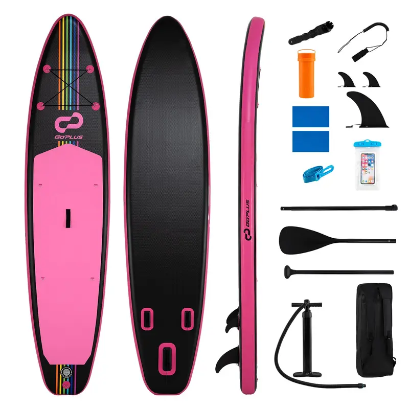 Goplus aufblasbares Stand-Up-Paddleboard (SUP), 335 cm, mit Zubehörpaket