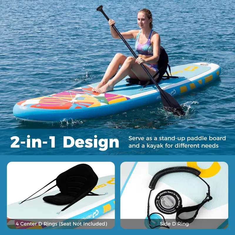 Goplus aufblasbares Stand-Up-Paddleboard (SUP), 335 cm, mit Zubehörpaket