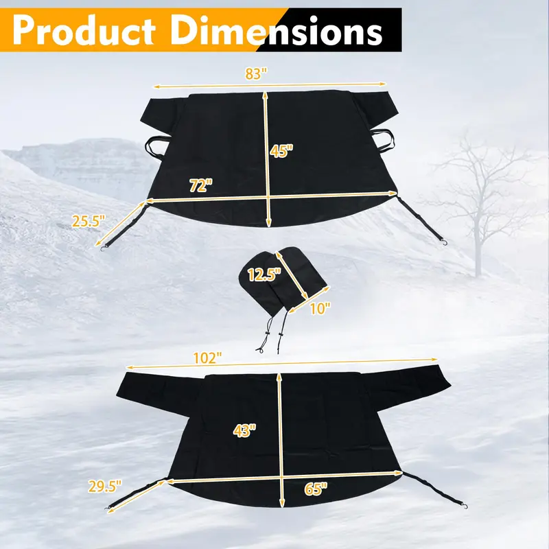 Goplus Autoscheiben-Schneeschutz-Set – robuste 600D-Oxford-Stoff-Vorder- und Rückseite-Eisfrostschutzabdeckungen