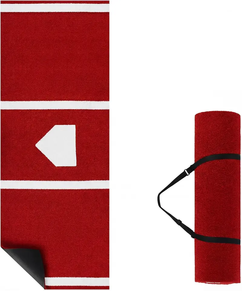 Goplus Baseball-Schlagmatte 10 x 3,8 ft mit 15 mm Kunstrasen für Indoor- und Outdoor-Training