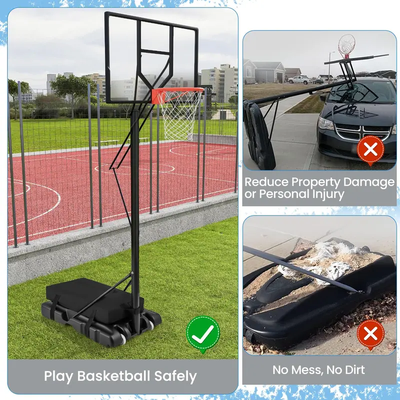 Goplus Basketball-Korb-Sandbeutel – Indoor/Outdoor, schweres Gewichtsanker mit beschwertem Boden für tragbare Basketball-Körbe 2