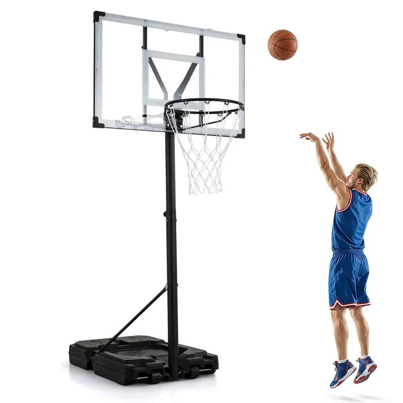 Goplus Basketballkorb 10 Fuß mit 44-Zoll-Bruchfestem PC-Rückwand für Erwachsene