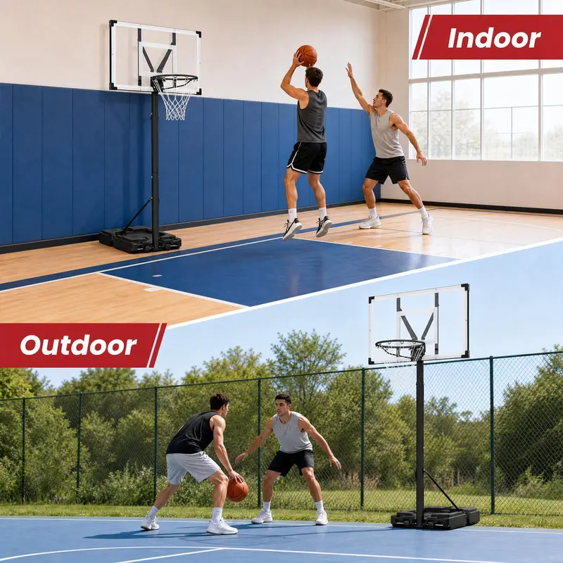 Goplus Basketballkorb 10 Fuß mit 44-Zoll-Bruchfestem PC-Rückwand für Erwachsene