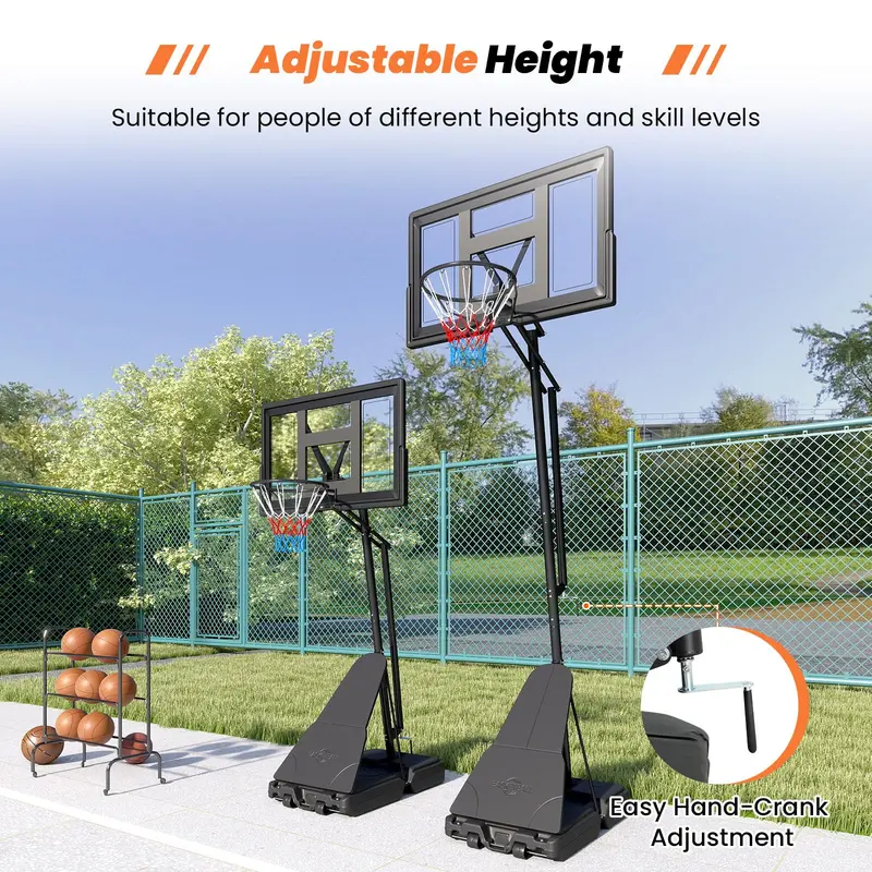 GoPlus Basketballkorb für den Außenbereich, höhenverstellbar von 2,35 bis 3,05 m – werkzeugfreies Basketball-Zielsystem 2