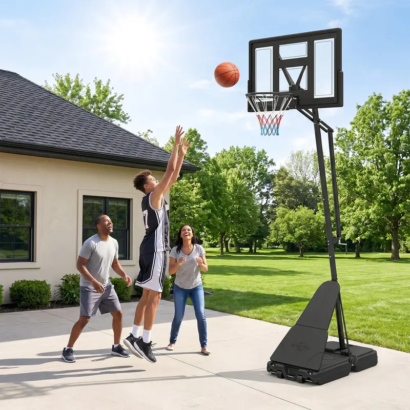 GoPlus Basketballkorb für den Außenbereich, höhenverstellbar von 2,35 bis 3,05 m – werkzeugfreies Basketball-Zielsystem