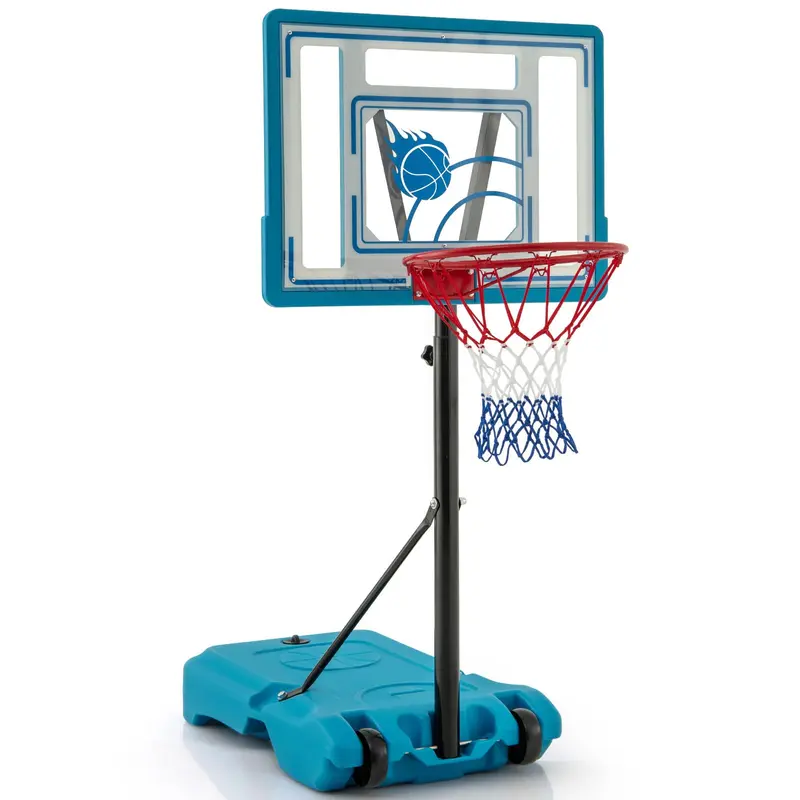 GoPlus Basketballkorb für den Außenbereich, höhenverstellbar von 3,8 bis 4,4 Fuß – Basketballzielanlage für den Poolbereich