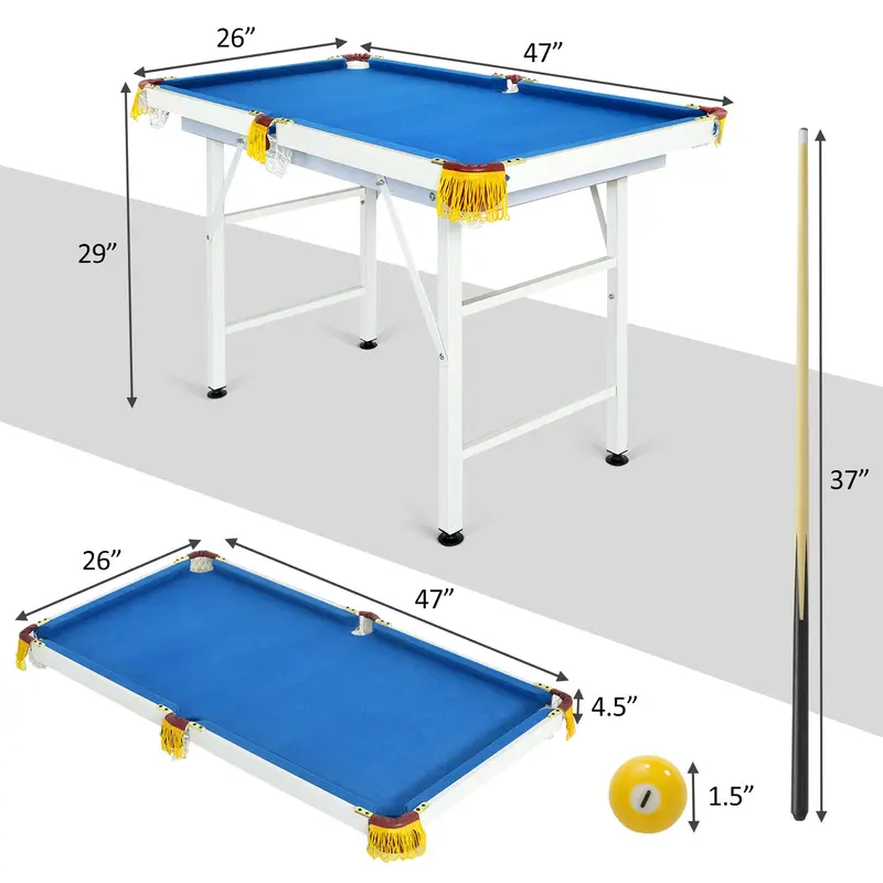 GoPlus Billardtisch, 122 cm (48 Zoll), klappbar, tragbar, kompakt zusammenklappbar