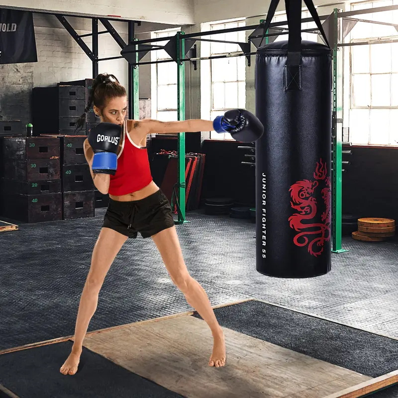 GoPlus Boxsack-Set mit Handschuhen, 40 lbs gefüllter Kickbox-Sack, Rucksack und Springseil 2