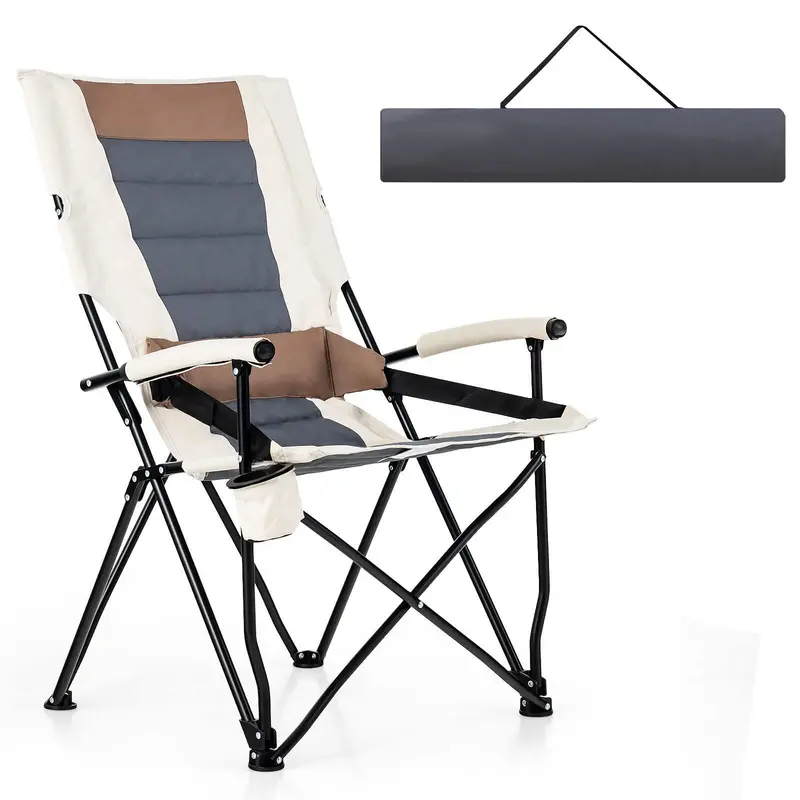 GoPlus Campingstühle, tragbarer Strandstuhl mit Lendenwirbel-Stütze, klappbarer Stuhl für Outdoor-Aktivitäten wie Angeln, Wandern und Picknick