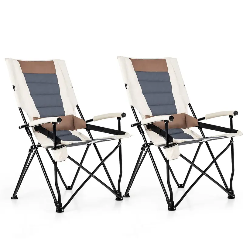 GoPlus Campingstühle, tragbarer Strandstuhl mit Lendenwirbel-Stütze, klappbarer Stuhl für Outdoor-Aktivitäten wie Angeln, Wandern und Picknick