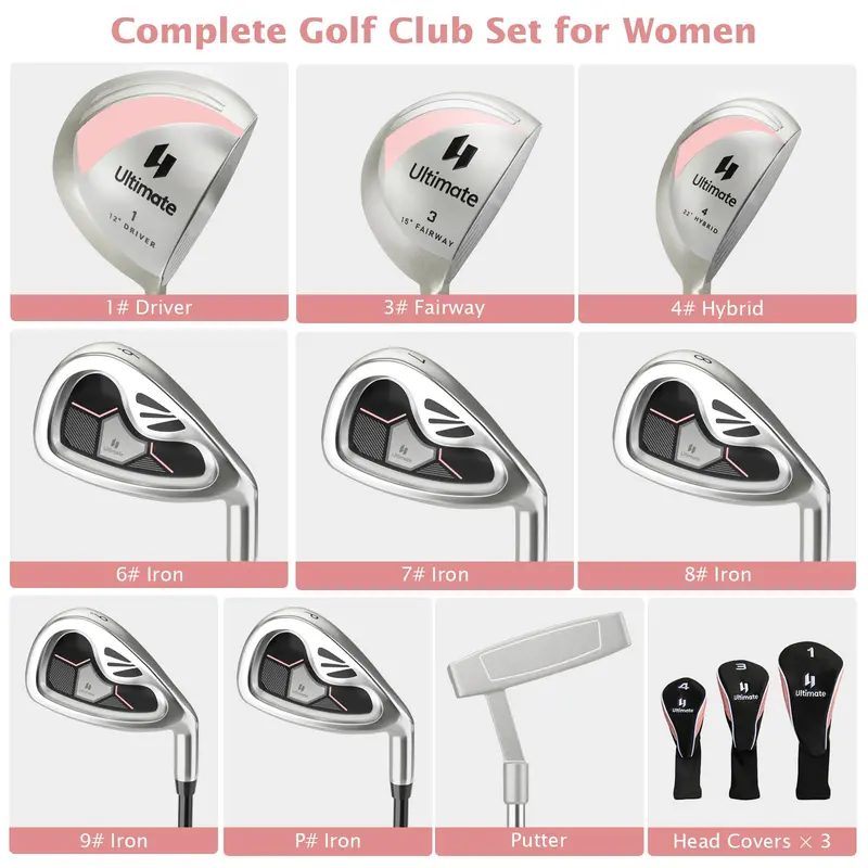 GoPlus Complete Golf-Set für Damen, 9-teilig, für Rechtshänderinnen geeignet