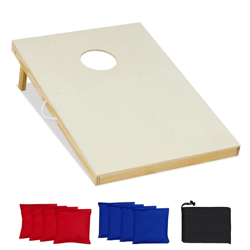 GoPlus Cornhole-Spielbrett aus massivem Holz inkl. 8 Säckchen