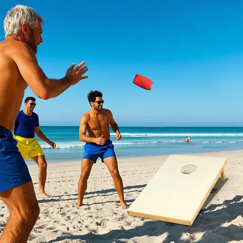 GoPlus Cornhole-Spielbrett aus massivem Holz inkl. 8 Säckchen 2