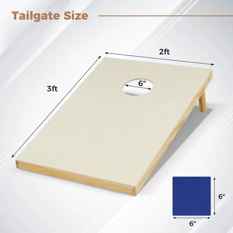GoPlus Cornhole-Spielbrett aus massivem Holz inkl. 8 Säckchen