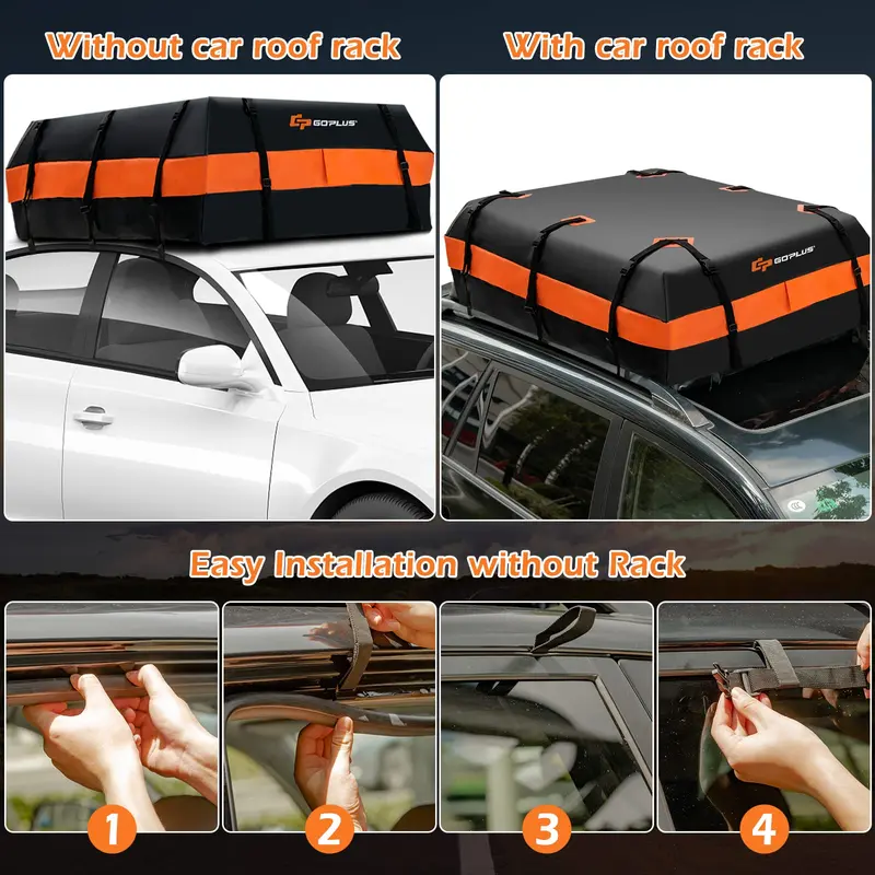 GoPlus Dachgepäckträger-Tasche für Autos, 21 Kubikfuß, 100 % wasserdichte weiche Autodach-Tasche für alle Fahrzeuge – mit oder ohne Dachträger