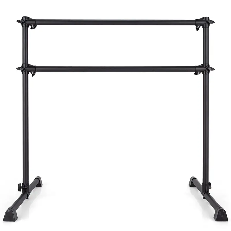 Goplus Doppel-Ballettstange, tragbare freistehende Tanzstange (122 cm), höhenverstellbar von 18 cm bis 117 cm