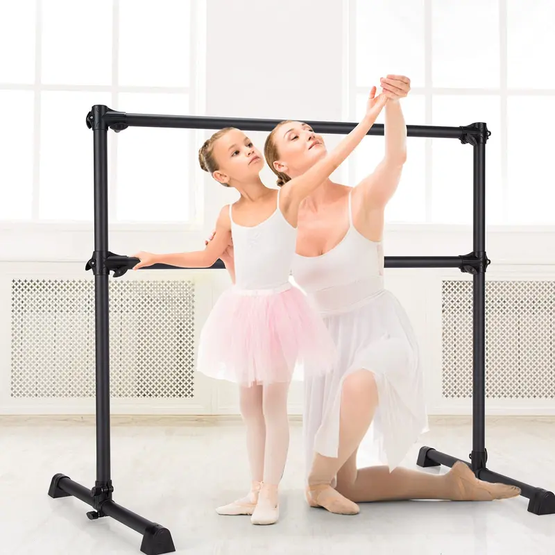 Goplus Doppel-Ballettstange, tragbare freistehende Tanzstange (122 cm), höhenverstellbar von 18 cm bis 117 cm 2