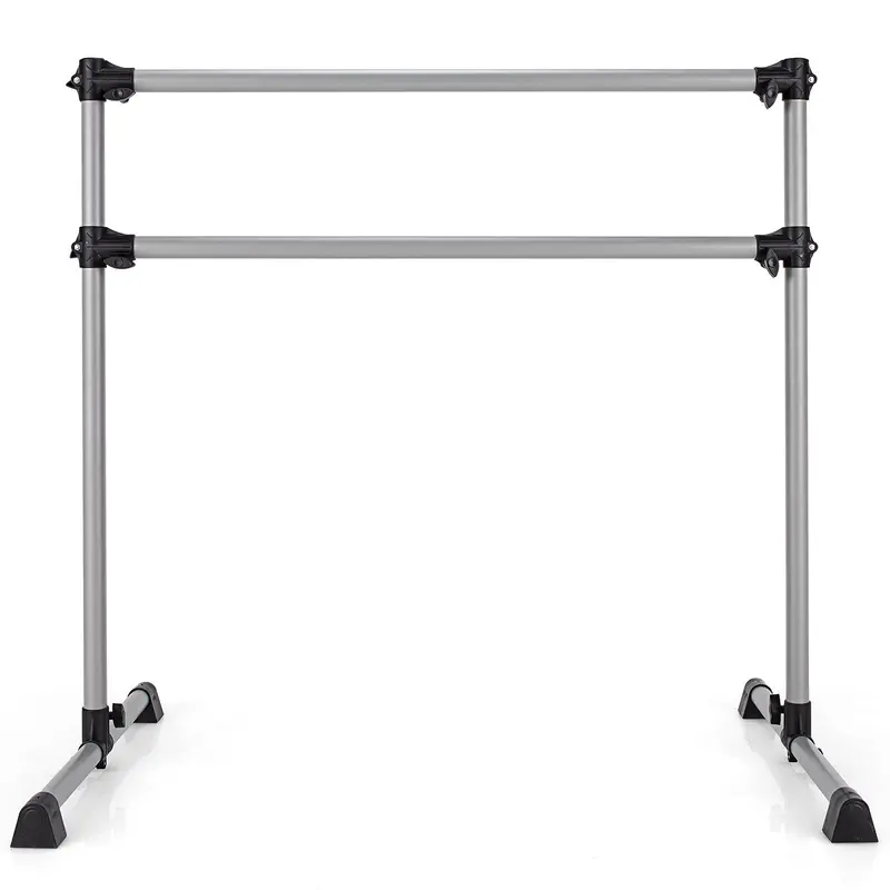 Goplus Doppel-Ballettstange, tragbare freistehende Tanzstange (122 cm), höhenverstellbar von 18 cm bis 117 cm